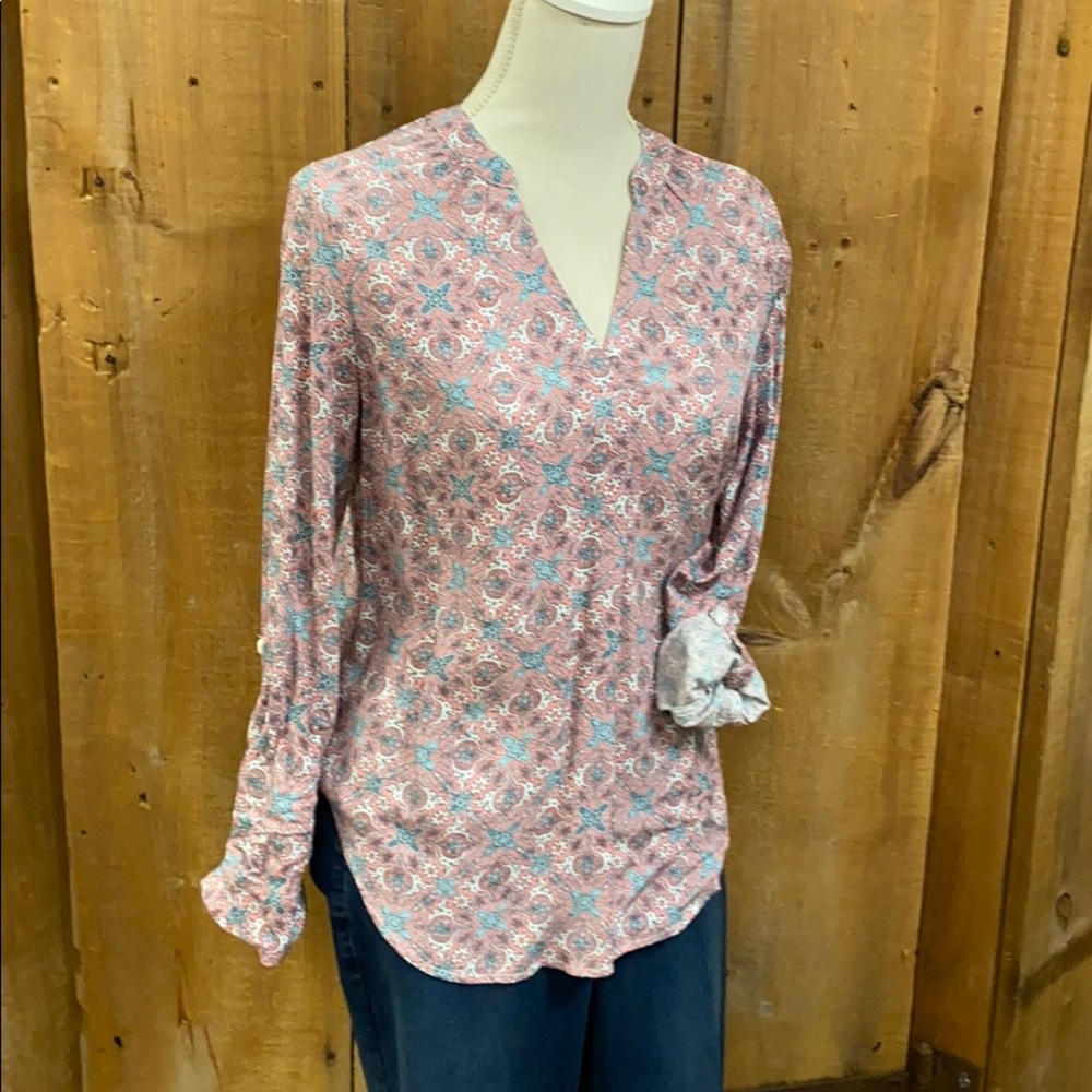 Medallion print long sleeve top